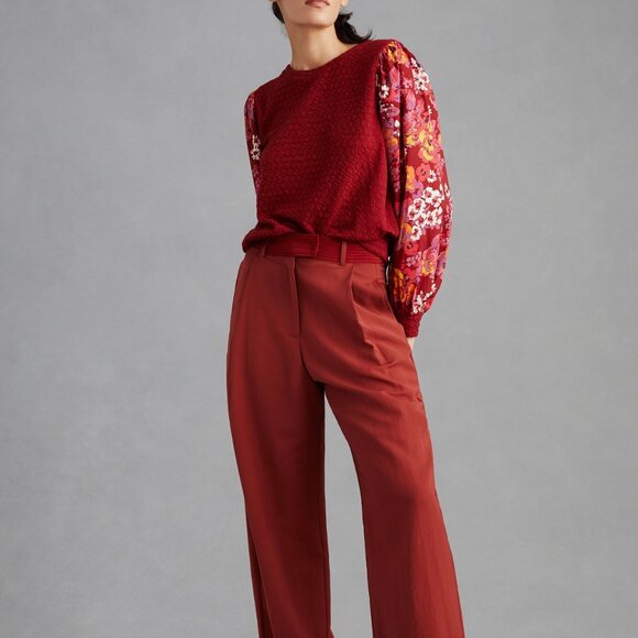 Anthropologie Porridge Textured Sweatshirt, wine, sz 3x - Picture 6 of 6